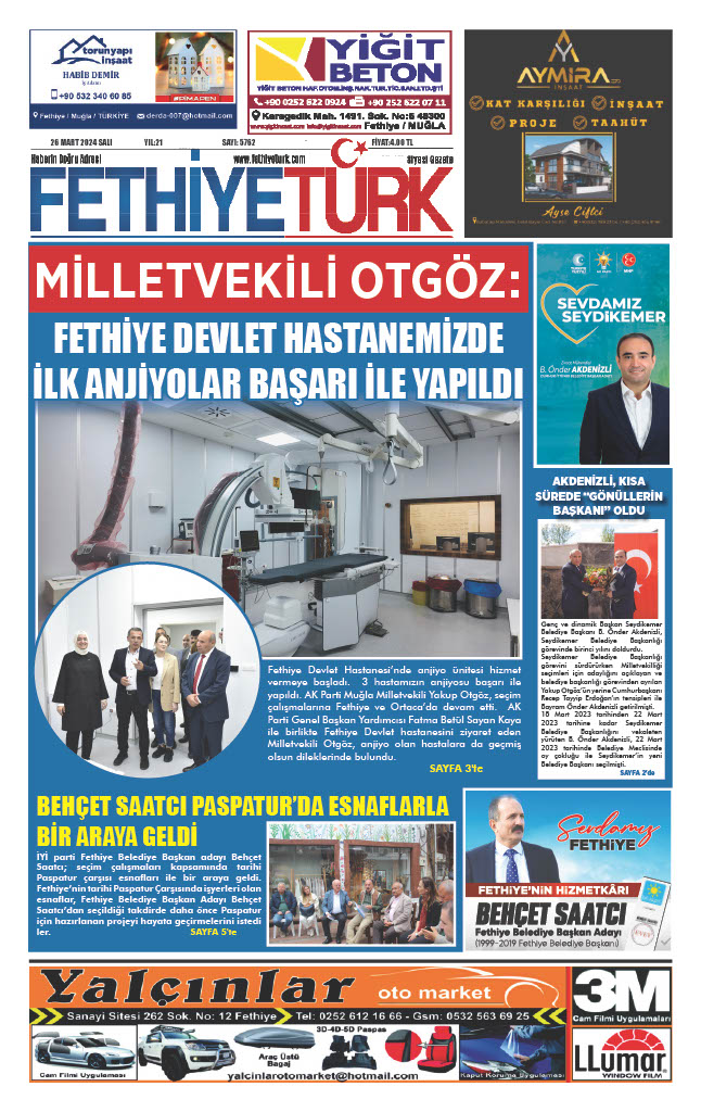 Fethiye Türk Gazetesi 5762.Sayı